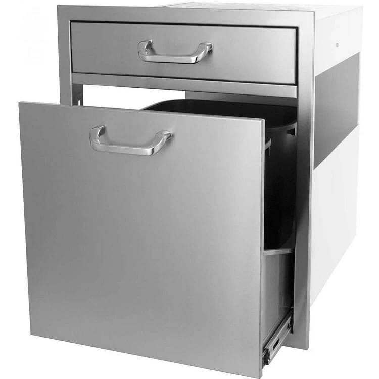 BBQ Island 260 Series - 21-4 Single Drawer & Roll-Out Trash/Recycling Bin Combo - Image 3