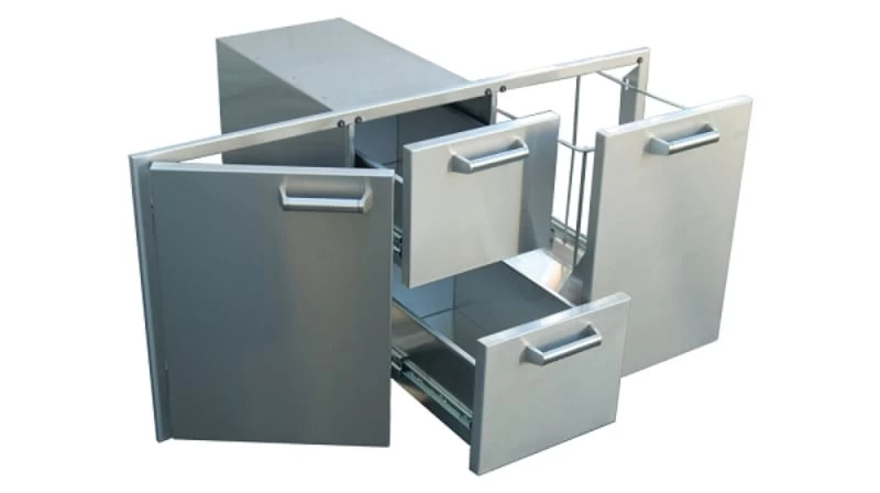 BBQ Island 260 Series - 42-Inch Door, Double Drawer & Roll-Out Trash Bin Combo - Image 3