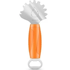 AOLLOP Grill Scraper BBQ Stainless Steel Grill Grate Cleaner No-bristles With Extended Handle & Bottle Opener Fits Most Grill Grates Or Griddles Ideal Gift