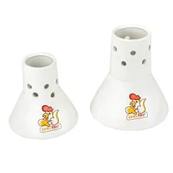 Only Fire Ceramic Steamer Beer Can Chicken Holder Turkey Roaster Rack For Oven Or Grill Barbecue Accessories, Set Of 2 (Large+Small)