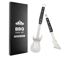 Clary BBQ Tools, Grill Accessories Gift For Men, Guitar Shaped Tool Set Includes BBQ Spatula And Tongs, Grill Tools For Outdoor Grill