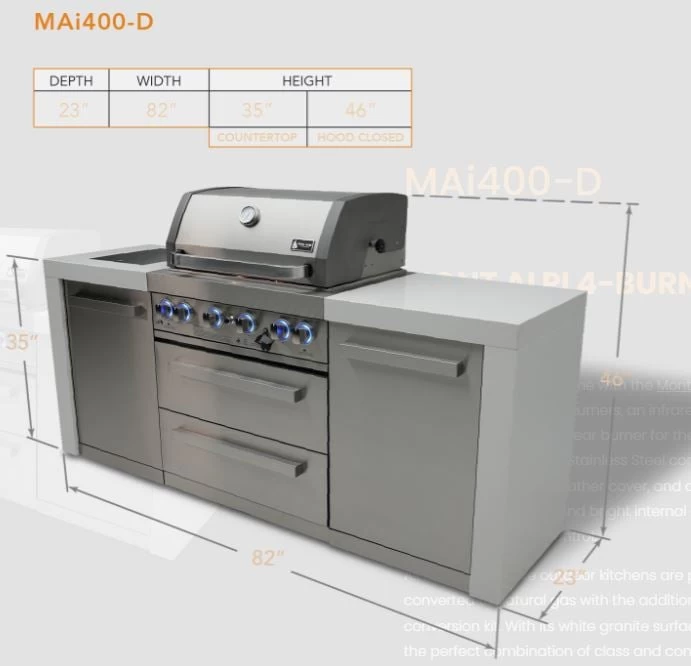 Mont Alpi 4 Burner Deluxe Island - MAi400-D - Image 4