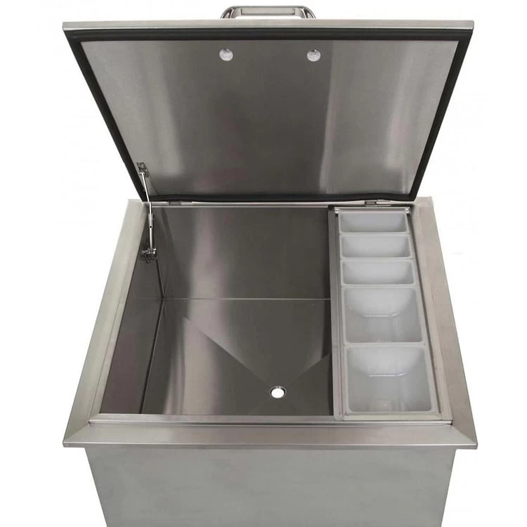 BBQ Island 260 Series - 25 Inch Drop-In Ice Bin Cooler With Condiment Tray - Image 2