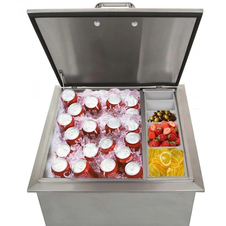 BBQ Island 260 Series - 25 Inch Drop-In Ice Bin Cooler With Condiment Tray - Image 3