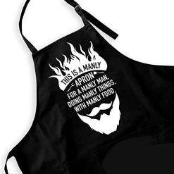 Ihopes Funny Aprons For Men - Black Kitchen Chef Apron With 2 Pockets And Adjustable Neck Strap