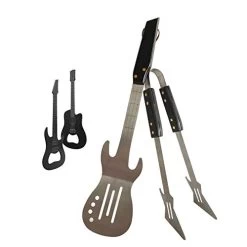 PEPKICN Rock Guitar Style Spatula & Tongs And Guitar Shaped Bottle Opener