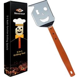 STEVEN-BULL S Grill Spatula For Outdoor Grill With Flipping Fork, 5-in-1 BBQ Spatula For Grill, 18 Inch Long Barbecue Tool