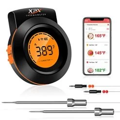 XPX Bluetooth Digital Charcoal Grill Thermometer, Smart Alarm Digital Instant Read Thermometer With 2 Probes