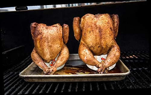 Only Fire Ceramic Steamer Beer Can Chicken Holder Turkey Roaster Rack For Oven Or Grill Barbecue Accessories, Set Of 2 (Large+Small) - Image 4