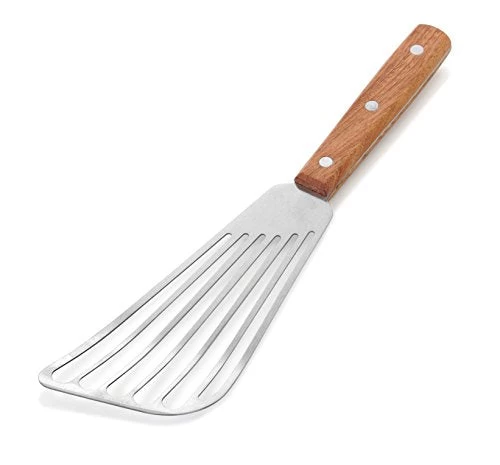 New Star Foodservice 43068 Wood Handle Fish Spatula, 6.5" Blade, Silver - Image 5