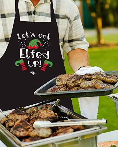 Christmas Aprons For Women With Pockets, Grill Aprons For Men BBQ Grilling - Image 7