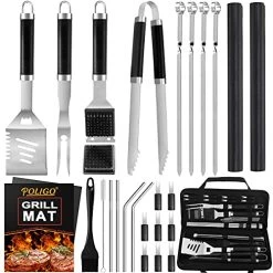 POLIGO 26 PCS BBQ Set Grilling Tool With Case