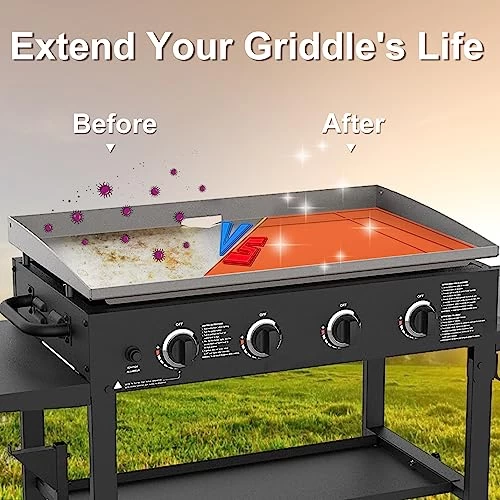 HONSREO 36" Griddle Mat For Blackstone 36/30/28 Inch, Food Grade Silicone Grill Protective Mat, All Season Grill Protector Cover, Cuttable And Customizable - Image 4