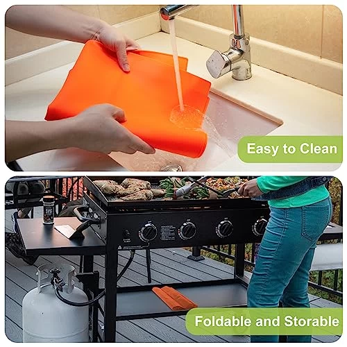 HONSREO 36" Griddle Mat For Blackstone 36/30/28 Inch, Food Grade Silicone Grill Protective Mat, All Season Grill Protector Cover, Cuttable And Customizable - Image 3