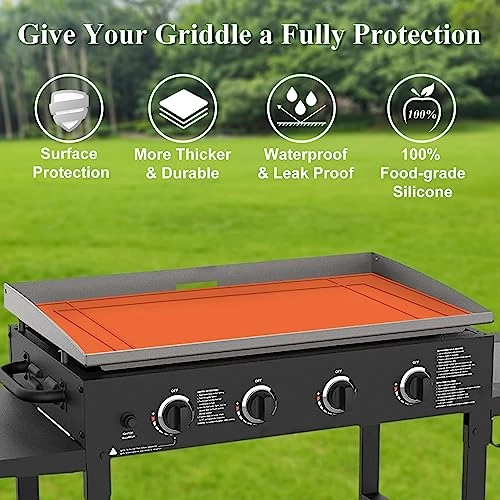HONSREO 36" Griddle Mat For Blackstone 36/30/28 Inch, Food Grade Silicone Grill Protective Mat, All Season Grill Protector Cover, Cuttable And Customizable - Image 6