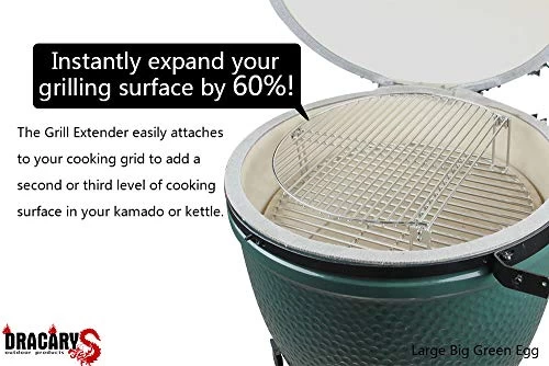 Dracarys Grill Stack Rack For Big Green Egg Stainless Steel BBQ Lover Gifts Fit Large & XL Big Green Egg, Kamado Joe,18" Or Bigger Diameter Grill,Increase Grilling Surface - Image 8