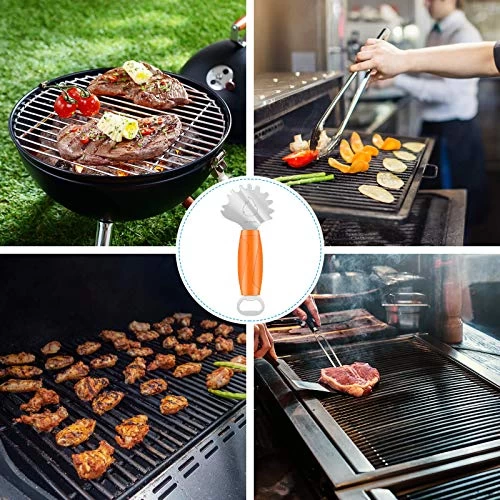 AOLLOP Grill Scraper BBQ Stainless Steel Grill Grate Cleaner No-bristles With Extended Handle & Bottle Opener Fits Most Grill Grates Or Griddles Ideal Gift - Image 5