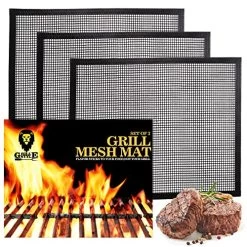 BBQ Mesh Grill Mats 3 Pack, 16" X 13" Non-Stick Grilling Mat