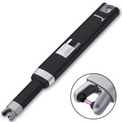 SUPRUS USB Lighter Arc Candle Lighter Coil Lighter Rechargeable Flameless Double Safety Windproof Aluminum Shell