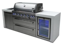 Mont Alpi 6 Burner Deluxe Island With Fridge Cabinet - MAi805-DFC
