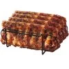 Sorbus Non-Stick Rib Rack - Porcelain Coated Steel Roasting Stand - Holds 4 Rib Racks For Grilling & Barbecuing (Black)