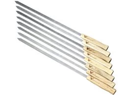 G & F Products 17-Inch Long, Large Stainless Steel Brazilian-Style BBQ Skewers, Kebab Kabob Skewers, Set Of 8 (25618)