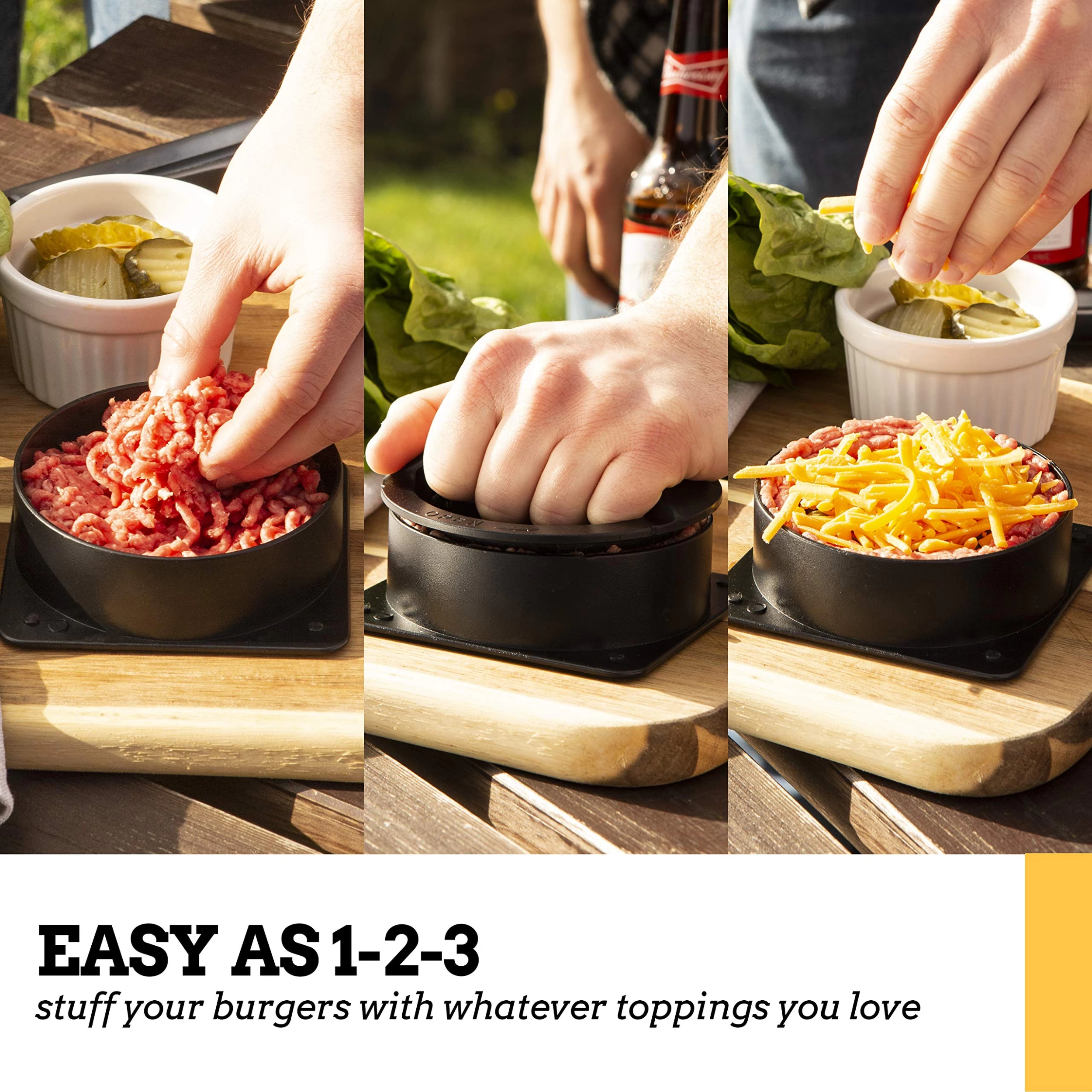Mountain Grillers Burger Press Patty Burger Maker - Non Stick Hamburger Mold Kit - Image 5