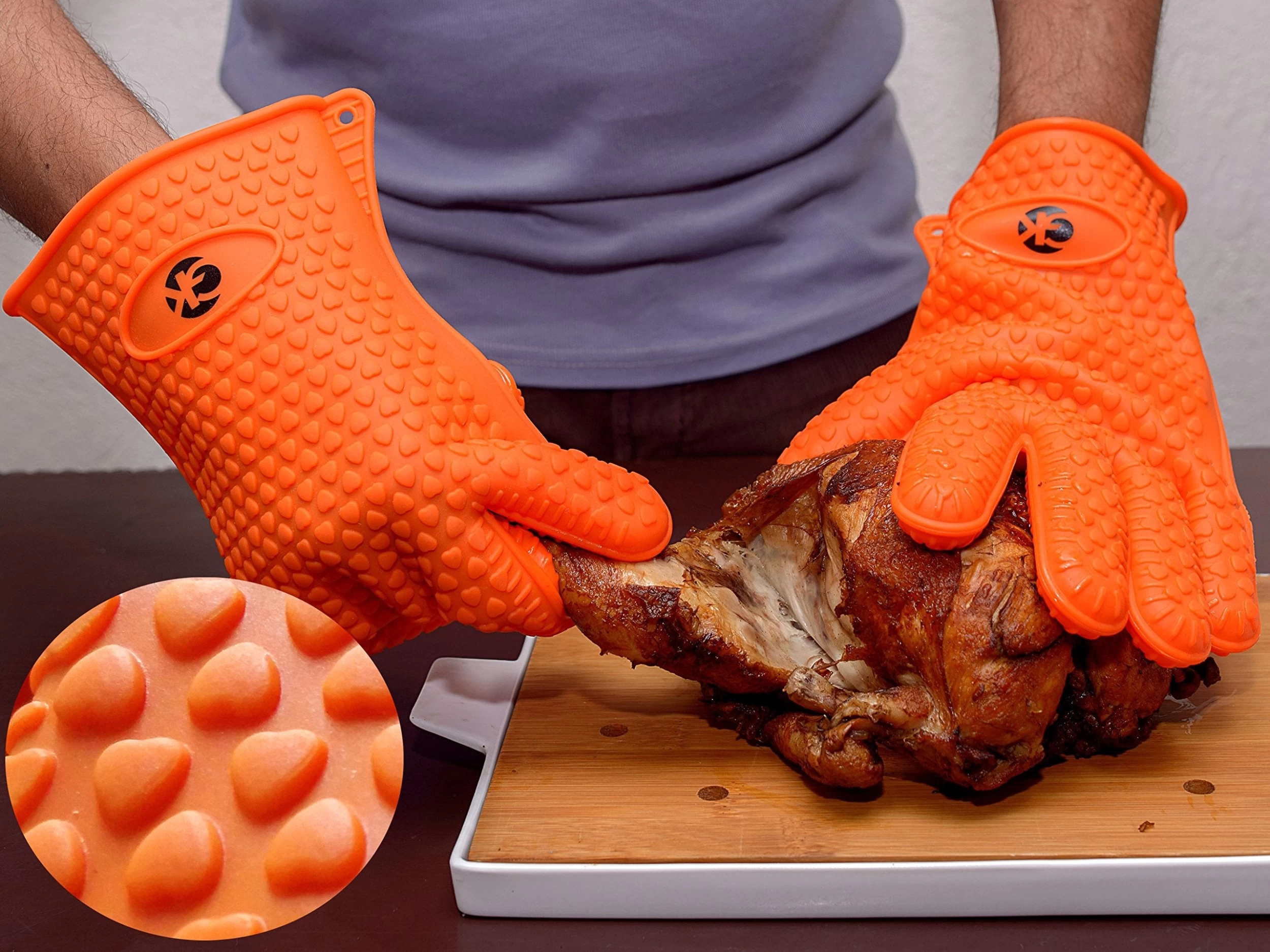 GK's 3 + 3 BBQ Man's Dream Set: Silicone BBQ Grill Gloves Plus Meat Shredder Claws Plus Silicone Basting Brush Plus 3 EBooks W/ Recipes - Image 7