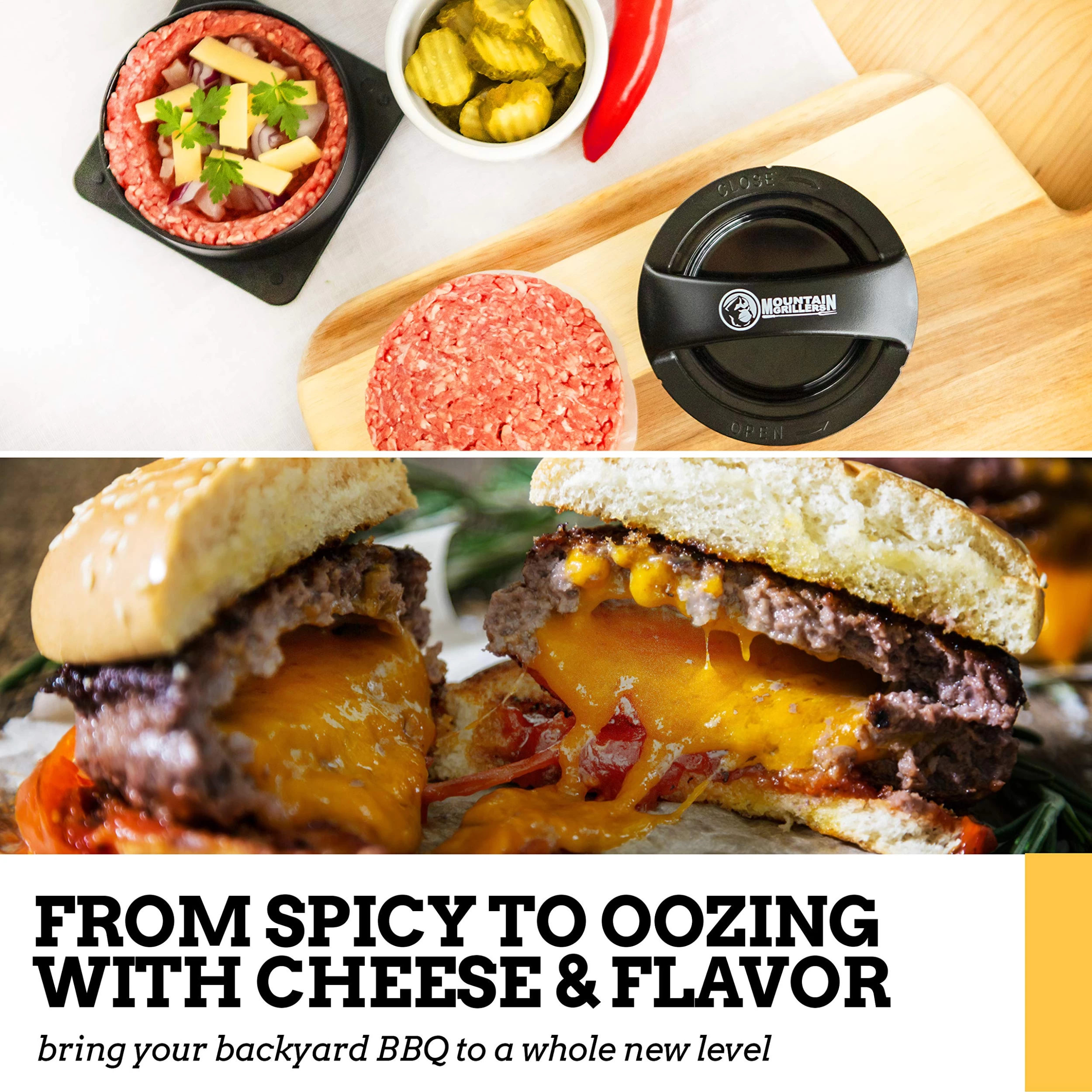 Mountain Grillers Burger Press Patty Burger Maker - Non Stick Hamburger Mold Kit - Image 3