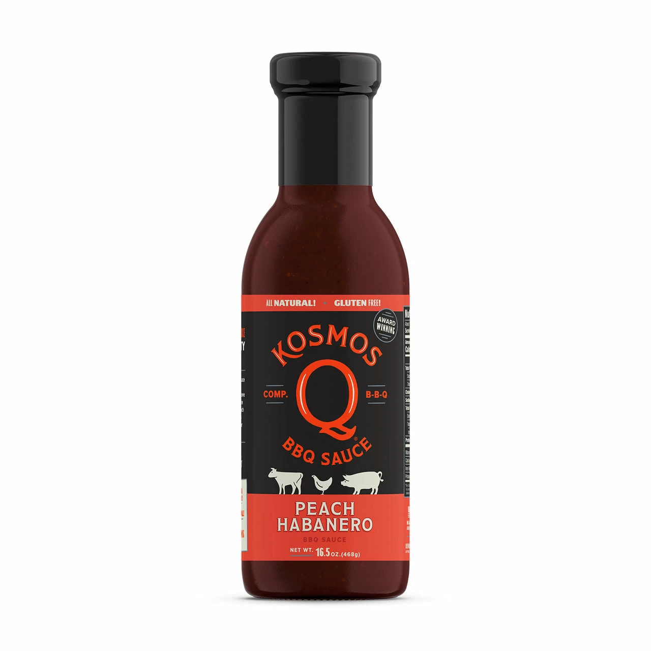 Kosmo's Q Peach Habanero BBQ Sauce 15.5 Oz.