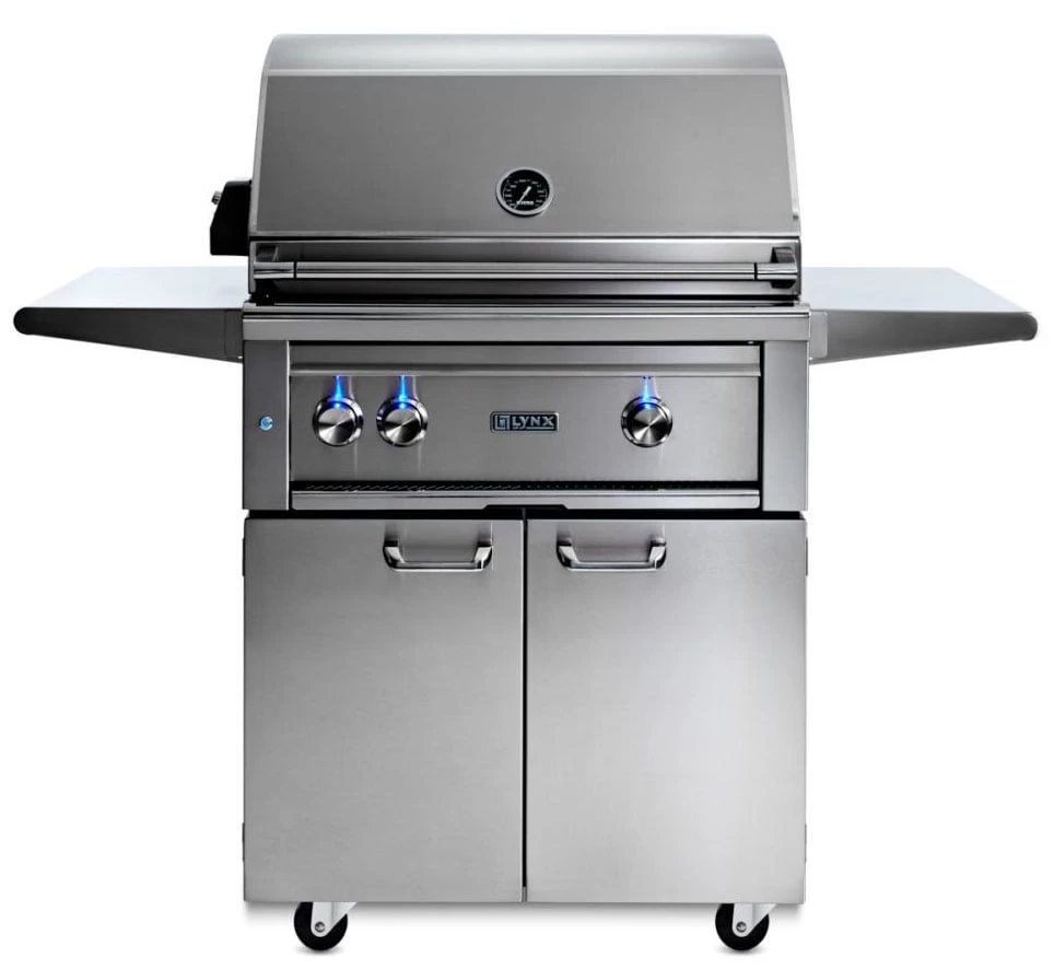 Lynx 30 Inch Professional Natural Gas Grill W/All Trident Burners And Rotisserie On A Cart
