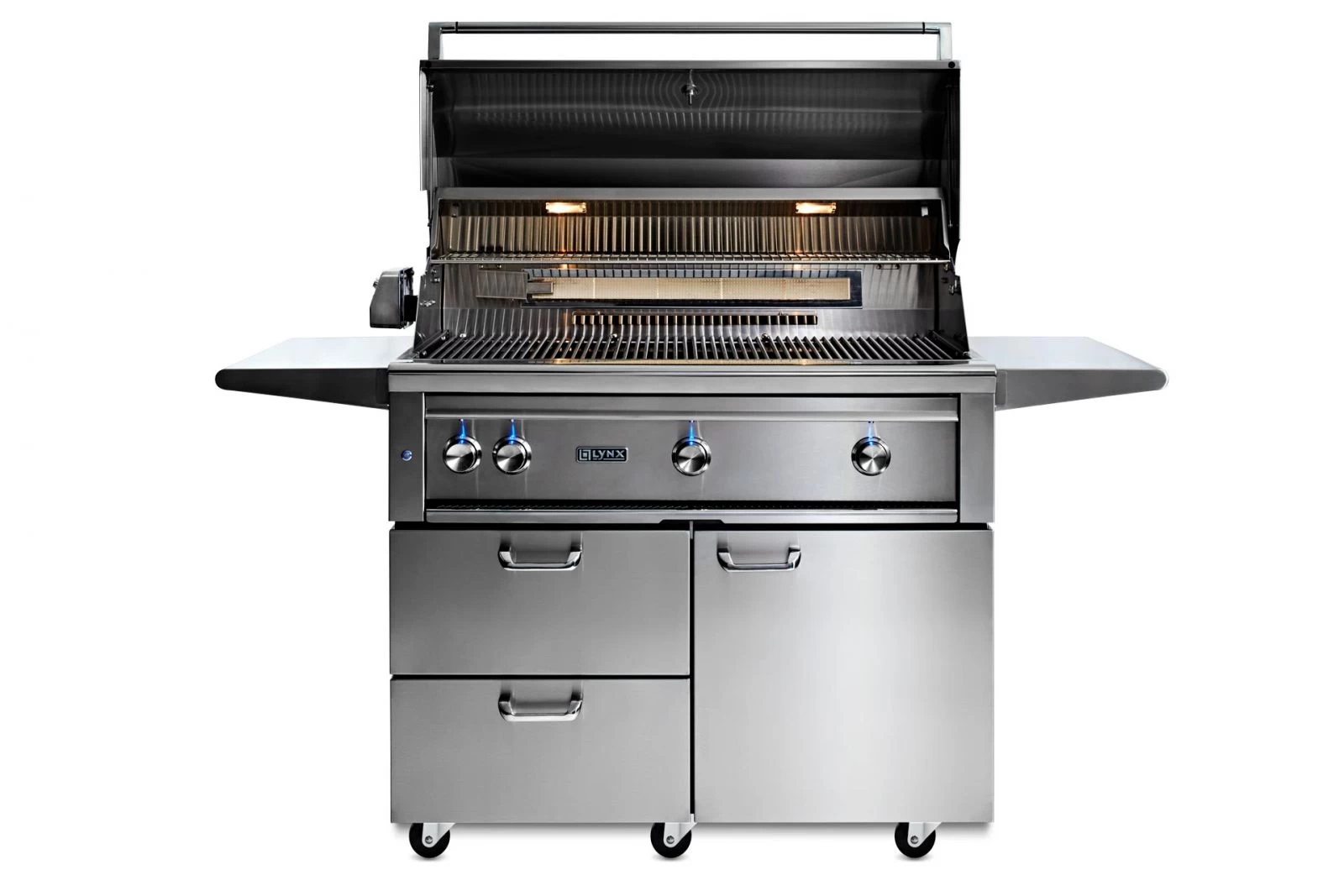 Lynx 42 Inch Professional Natural Gas Grill W/ Trident Burner And Rotisserie On Cart - Image 2