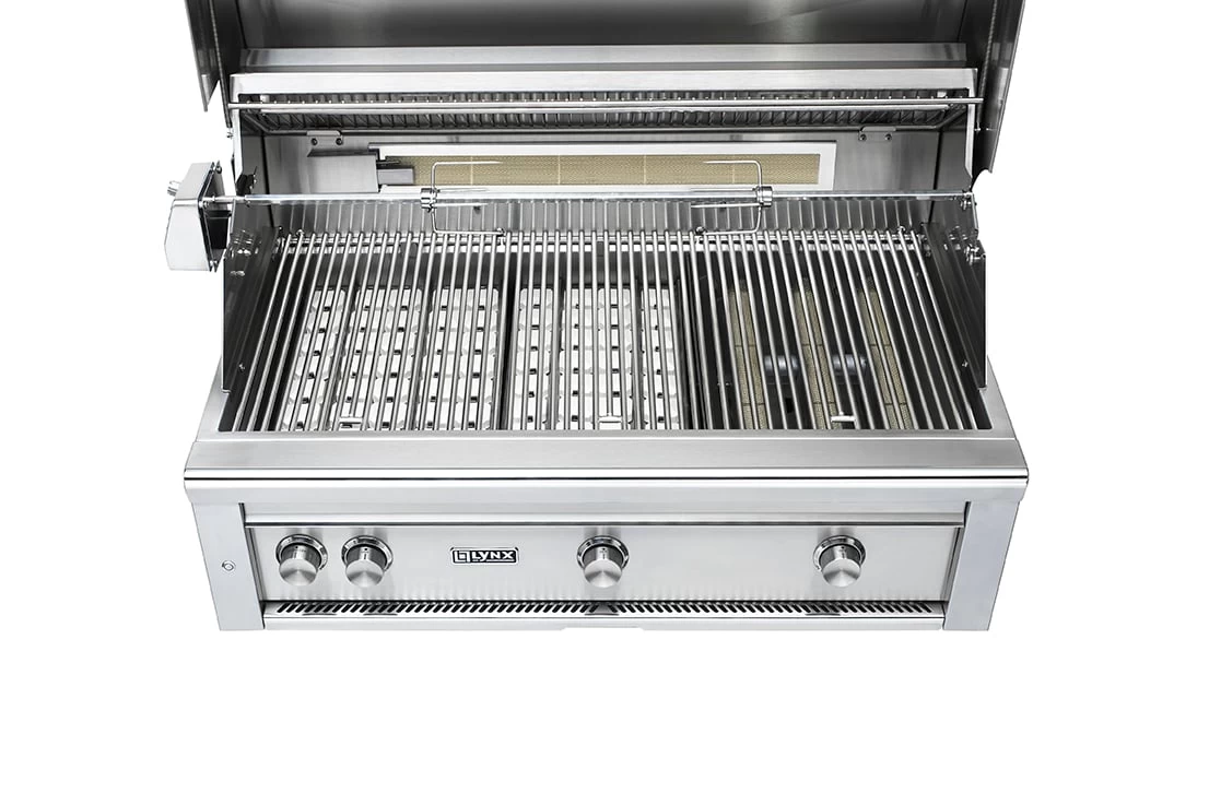 Lynx 42 Inch Professional Natural Gas Grill W/ Trident Burner And Rotisserie On Cart - Image 4