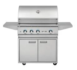 Delta Heat 32 Inch Propane Gas Grill On Cart With Infrared Rotisserie