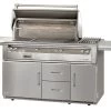 Alfresco LXE Series 56 Inch Sear Zone Natural Gas Grill W/ Sideburner On Refrigerated Base