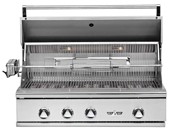 Delta Heat 38 Inch White Propane Grill With Rotisserie - Image 2