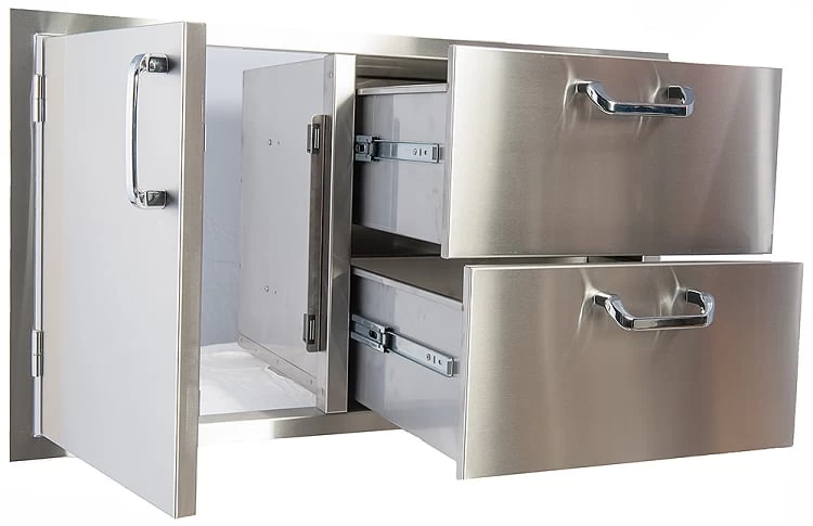 BBQ Island 260 Series - 32 Inch Single Door 2 Drawer Combo (REVERSIBLE) - Image 3