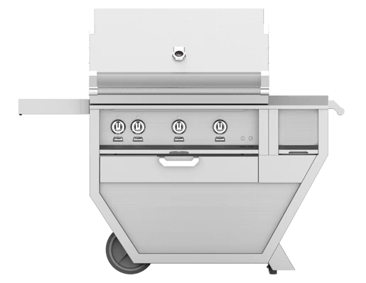 Hestan 36 Inch Natural Gas Deluxe Grill With Worktop, 3 Sear Burner